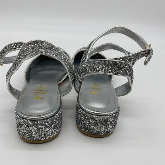 YDN Low Block Heel Sandals Pointy Toe Slingback - Picture 7 of 12